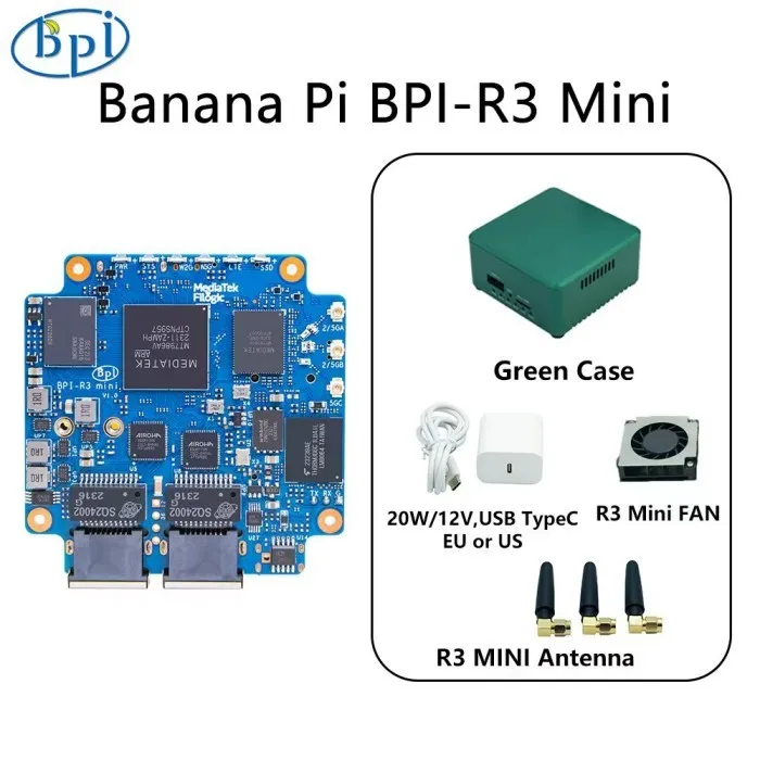 Banana Pi BPI-R3 Mini (tarvikkeiden kanssa)