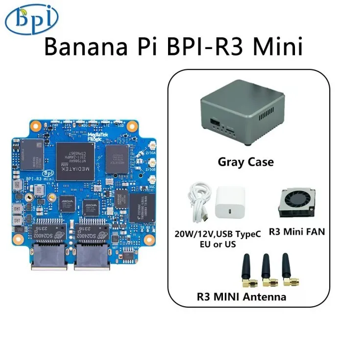 Banana Pi BPI-R3 Mini (tarvikkeiden kanssa)