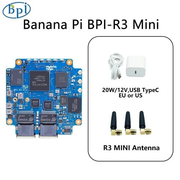 Banana Pi BPI-R3 Mini (tarvikkeiden kanssa)