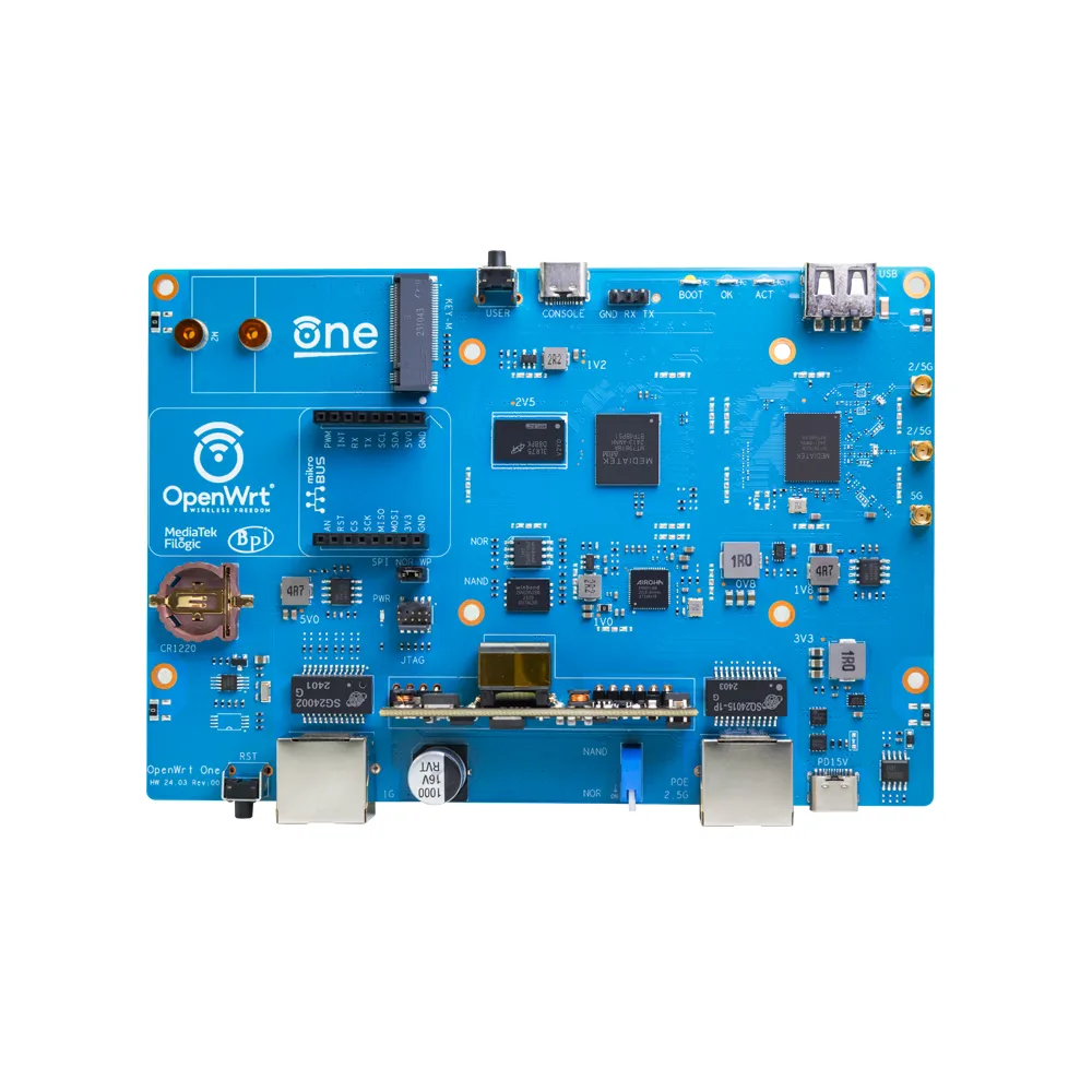 Banana Pi OpenWrt One PCBA | MT7981B | Wi-Fi 6 Reitittimen levy
