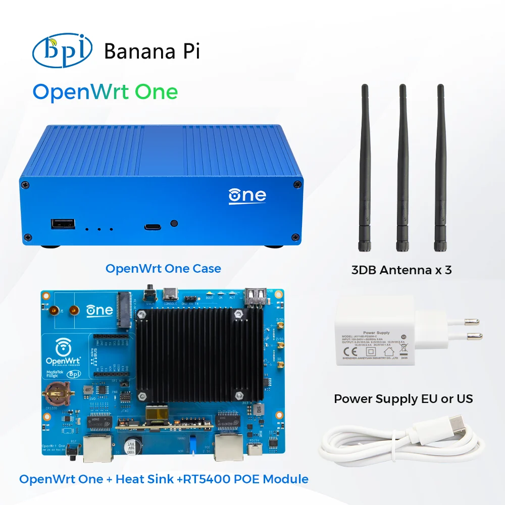 Banana Pi OpenWrt One Täysi sarja | MT7981B | Wi-Fi 6 Reititin