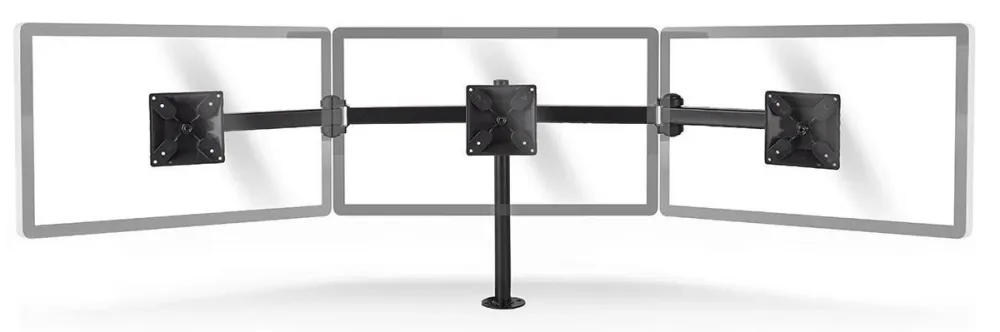 Ergonominen Näyttöteline 3 näytölle (14-24")