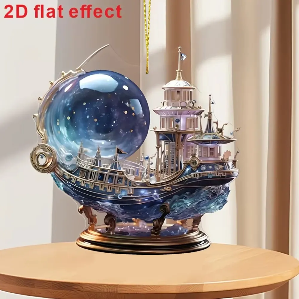 1PC Acrylic Boat Decoration Is Very Suitable Room, Living Room, Balcony Home Decoration, Holiday Party Decoration