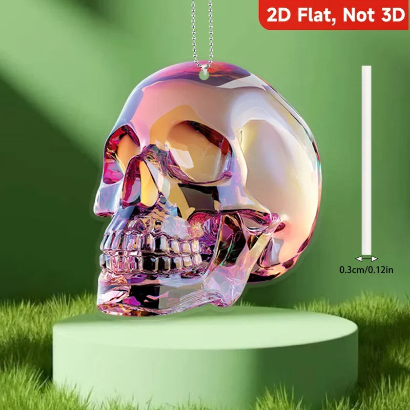 1PC Fun Pink Crystal Skull Pendant, Home Decoration Pendant, Car Rearview Mirror Pendant, Perfect Gift Easter, Christmas