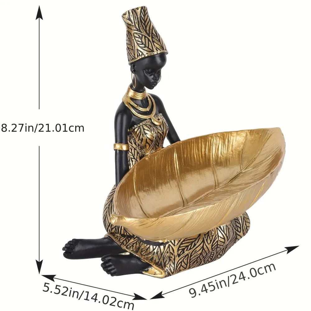 African Women Resin Statuehome Decor National Woman Decoration Home Living Room Tabletop Craft Tray Decoration