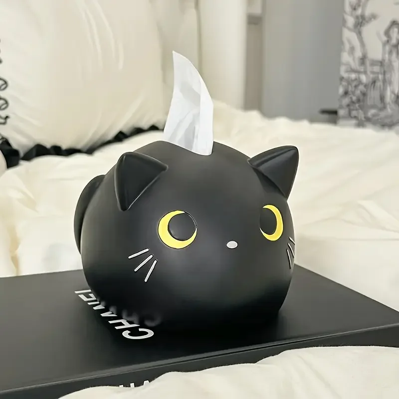 Cartoon Cute Cat Tissue Box Home Living Room Kitchen Desktop Multi Functional Paper Box Creative Fashion Home Decoration