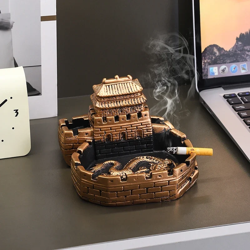 Chinese Style Retro Ashtray Living Room Home Decor Office High End Decoration Boyfriend's Birthday Gift