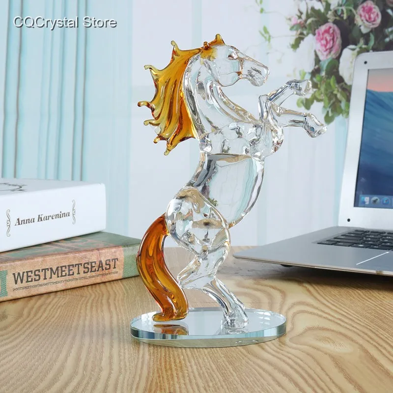 Crystal Horse Figurines Collection Glass Horse Animal Paperweight Table Sculpture Ornament Decor Kids Birthday Gifts Home...