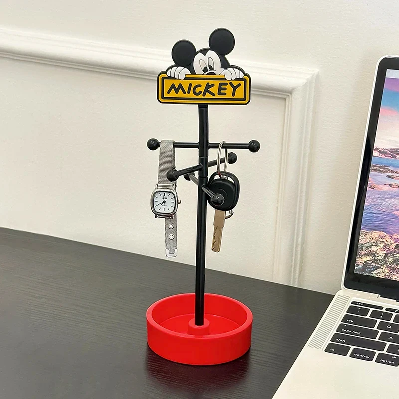 Disney Cartoon Mickey Mouse Key Storage Rack Creative Mirror Photo Frame Multifunctional Storage Desktop Decoration Home D...