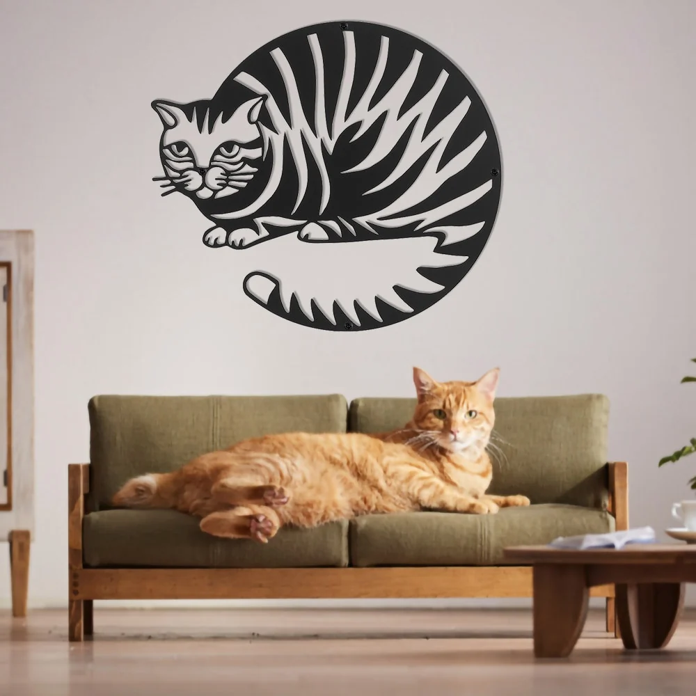 Geometrinen Metal Cat Silhouette Art Wall Decor Hangings Merkki Vintage Room Bedroom Decoration Home Decor Cats Lover Gift