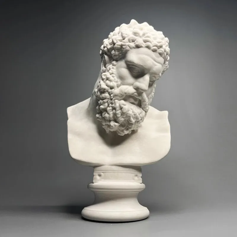 Hercules Head Retro Roman Art Plaster Sculpture Luxury Home Decor Ornaments Gifts Tabletop Art Crafts Modern Simple Decor