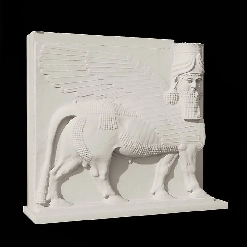 Human Head Wing Cow Nordic Gypsum Sculpture Home Decor Desktop Ornament Simple Commemorative Gift Art Figurine Decoration