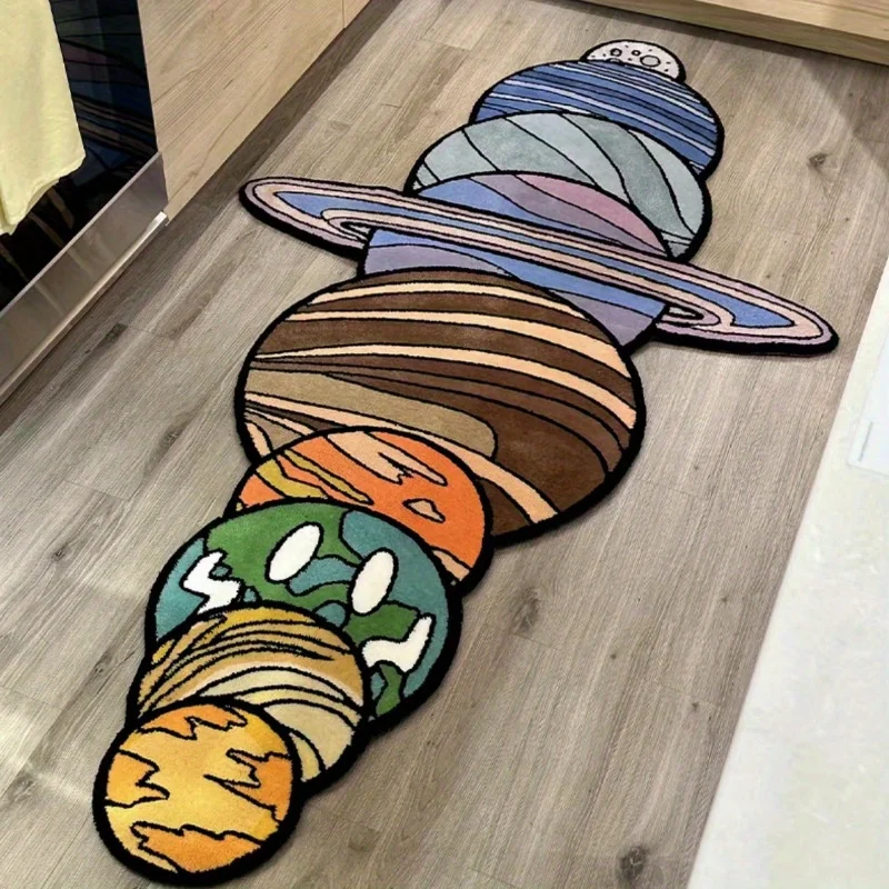 Imitation Cashmere Planet Creative Bedroom Bedside Soft Anti-Slip Carpet New Year Spring Festival Decoration Home Decoration