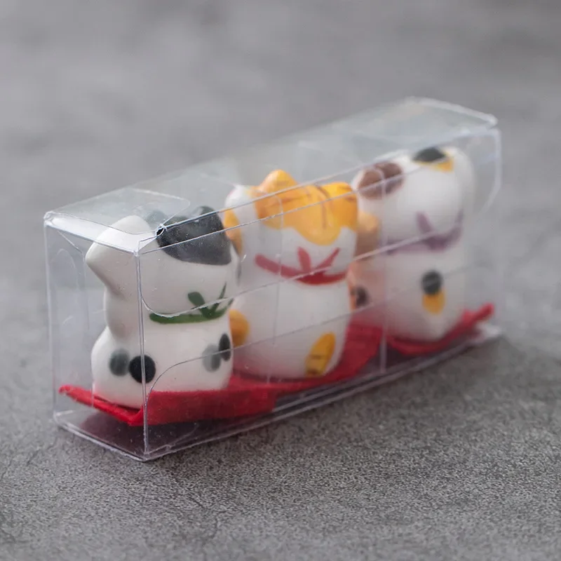 Japanese Ceramic Daruma Crafts Cartoon Lucky Cat Fortune Ornament Landscape Home Decor Accessories Gifts Living Room Decor...