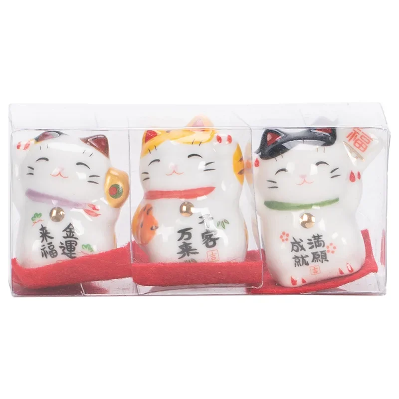 Japanese Ceramic Daruma Crafts Cartoon Lucky Cat Fortune Ornament Landscape Home Decor Accessories Gifts Living Room Decor...