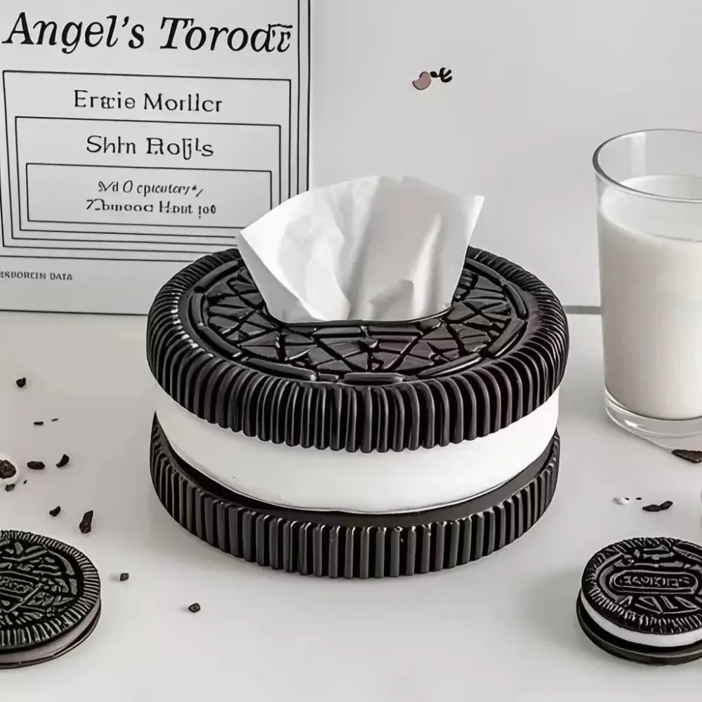 Miniso Creative Oreo Paper Box Home Furnishing Living Room Bedroom Desktop Feeling Tissue Box Living Room Desktop Home Dec...