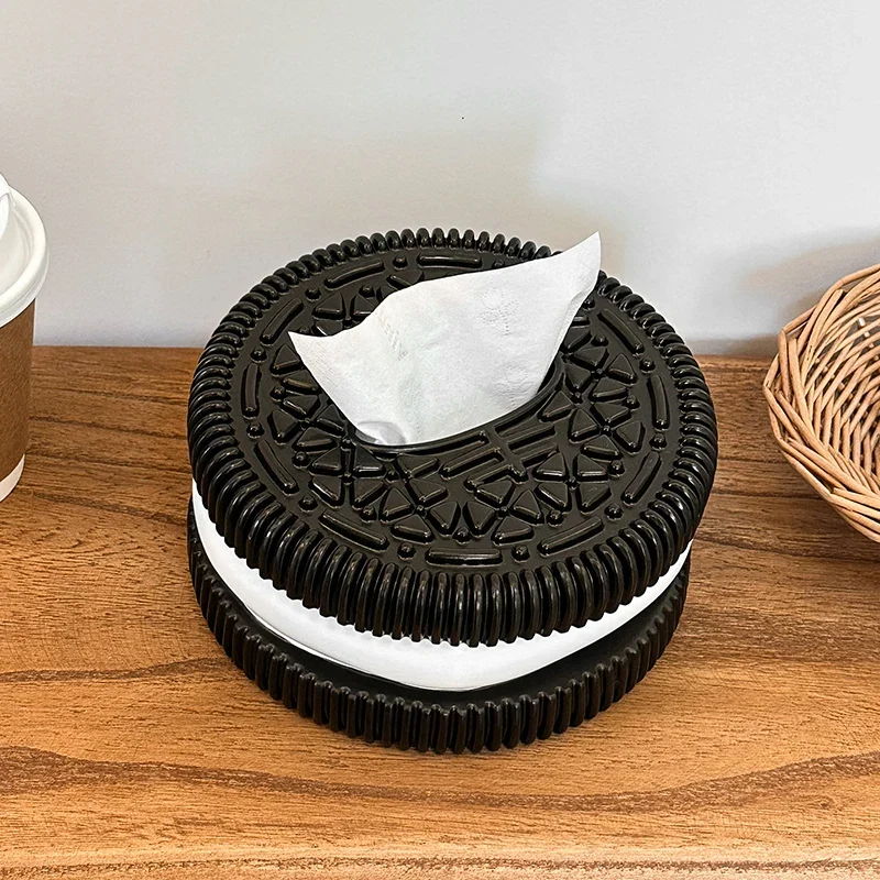 Miniso Creative Oreo Paper Box Home Furnishing Living Room Bedroom Desktop Feeling Tissue Box Living Room Desktop Home Dec...