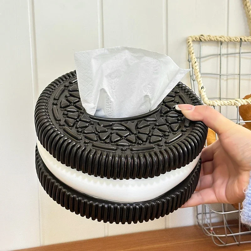 Miniso Creative Oreo Paper Box Home Furnishing Living Room Bedroom Desktop Feeling Tissue Box Living Room Desktop Home Dec...