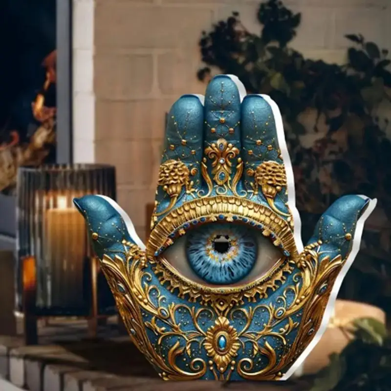 new Evil Eye Palm Sculpture Evil Eye Hands Decorative Sculpture Home Decor Statue Figurine Ornament Bookshelf Desk Mantel
