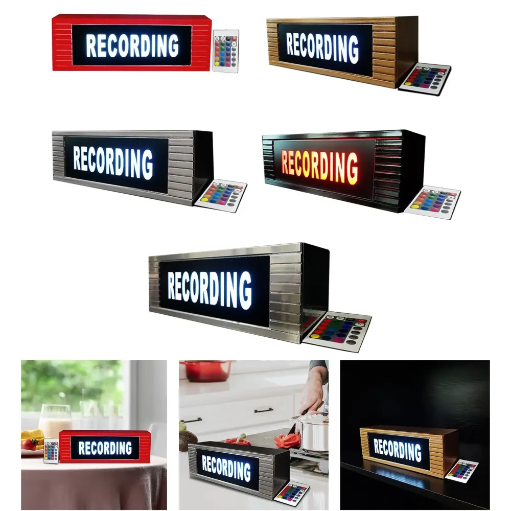 Recording Sign Remote LED Illuminated Home Decoration Music Banner