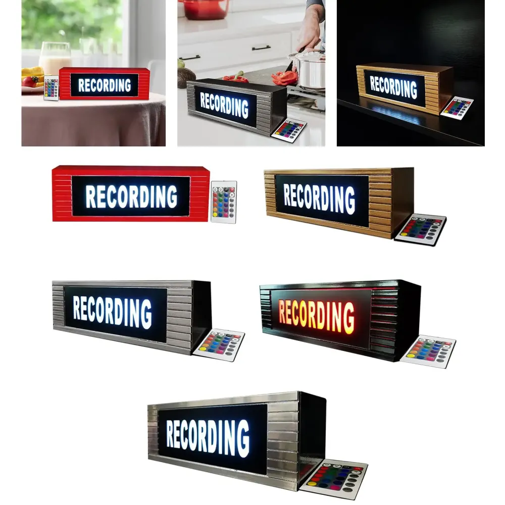 Recording Sign Remote LED Illuminated Home Decoration Music Banner