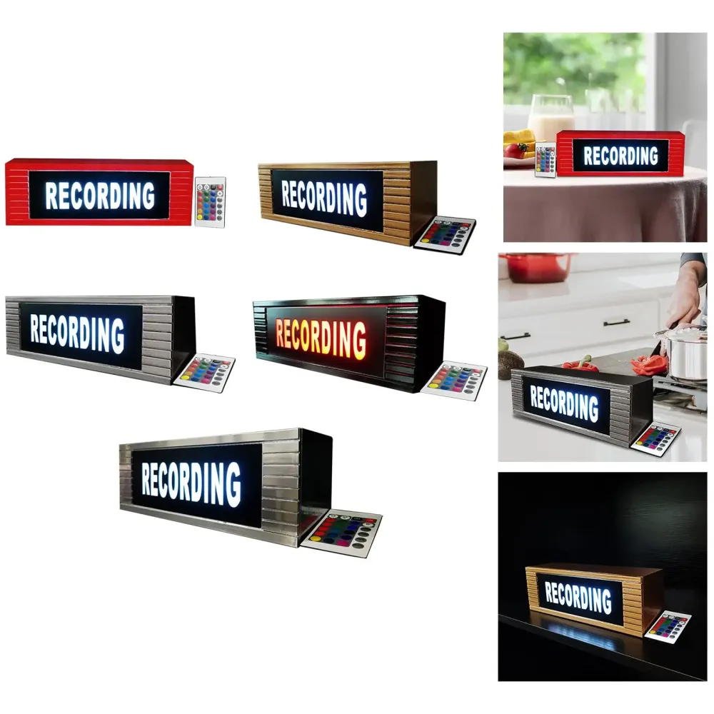 Recording Sign Remote LED Illuminated Home Decoration Music Banner