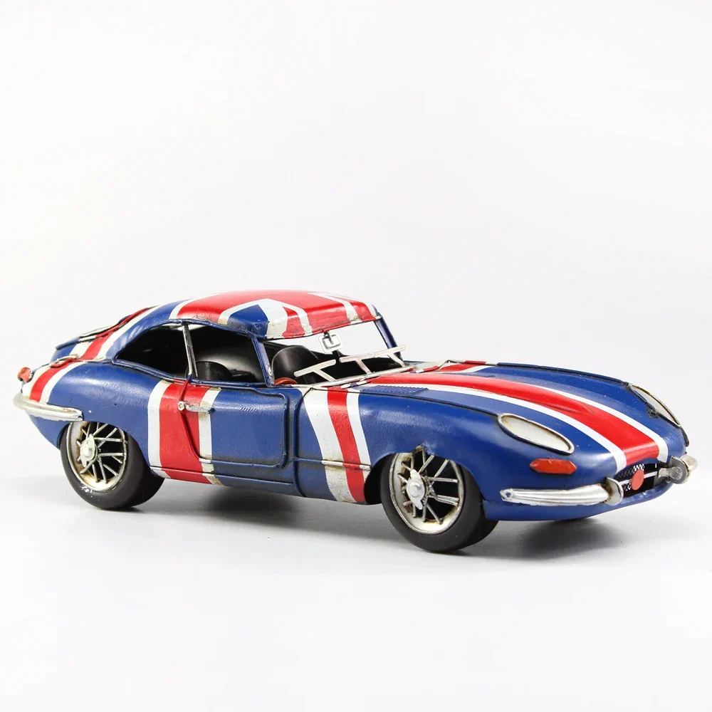 Vintage Jaguar Sports Car Models Antique Handmade Metal Crafts Home Decor And Kids Room Decoration