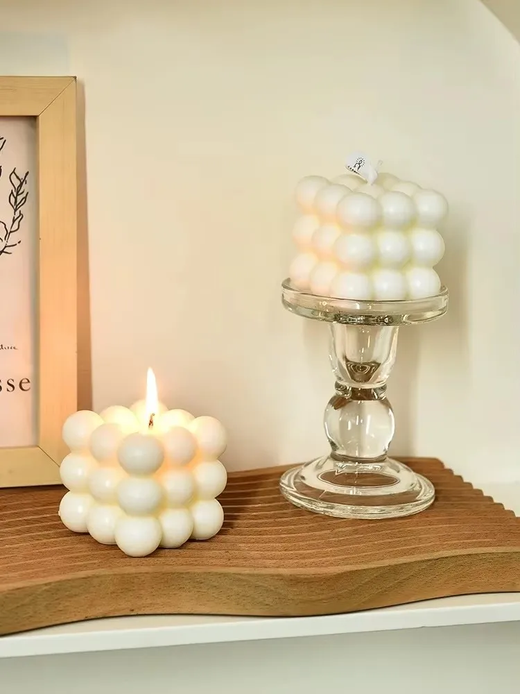 White Cube Aromatherapy Candle Romantic Atmosphere Desktop Home Decoration Creative Handmade Gift Aromatherapy Candle