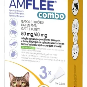 Amflee Combo Spot On Cat 50 mg – 3 pipettiä - fiproniili ja s-metopreeni - täydellinen suoja kissoille, freteille ja ympär...