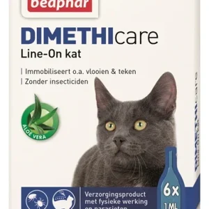 Beaphar DIMETHIcare Line-On Cat – 6 pipettiä - Luonnollinen ja fyysisesti tehokas hoitotuote