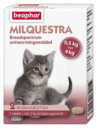 Beaphar Milquestra - matolääke pienille kissoille ja kissanpennuille, joiden paino on enintään 2 kg