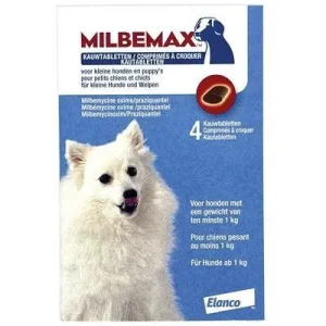 Milbemax purutabletti madotus pennulle / pienelle koiralle - kananmakuiset madotustabletit - 4 tablettia