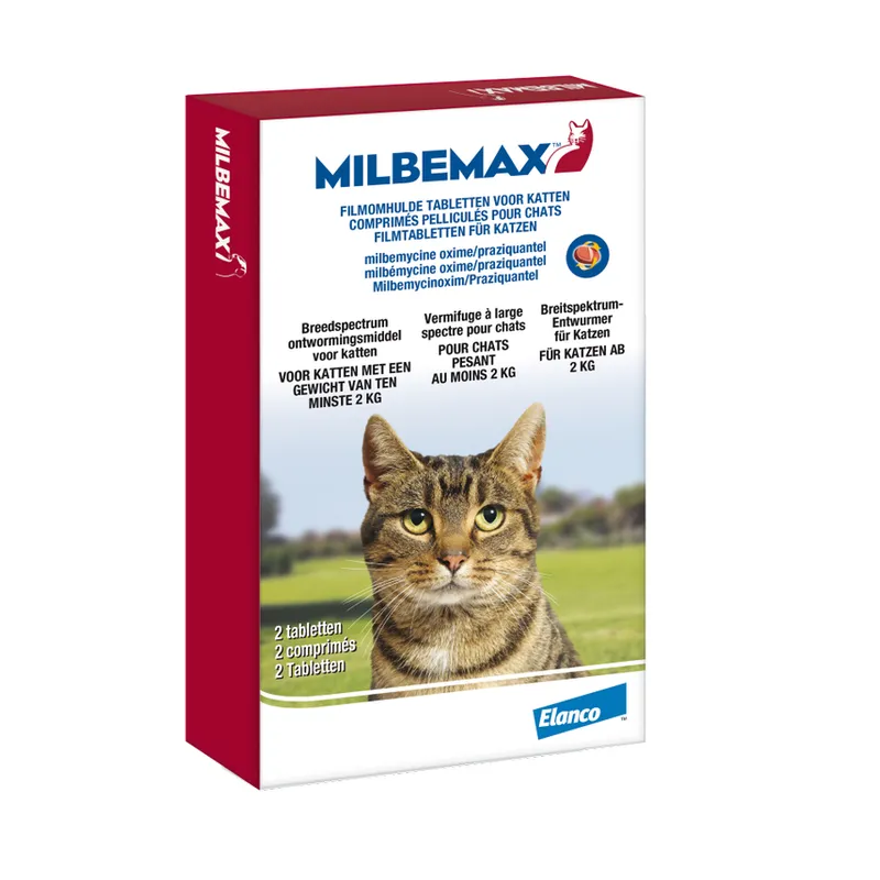 Milbemax-tabletti, kissan matolääke 2-8 kg, 2 rkl