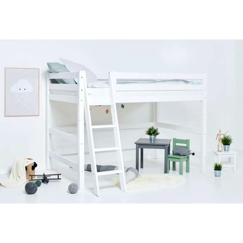 Hoppekids ECO Premium - Mellemhøj Modul - 120x200 cm. - Hvid