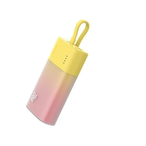 Baseus Popsicle 5200 mAh 20 W, Lightning- ja USB-C-kaapeli - Keltainen-Roosa