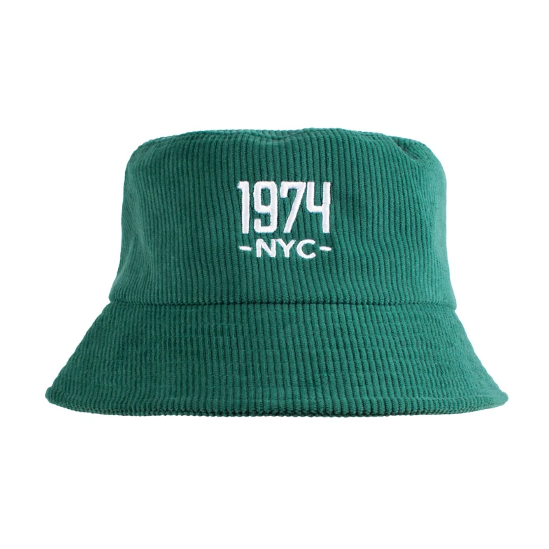 Corduroy bucket hat yrityksille, vakosamettinen ja brodeerattu