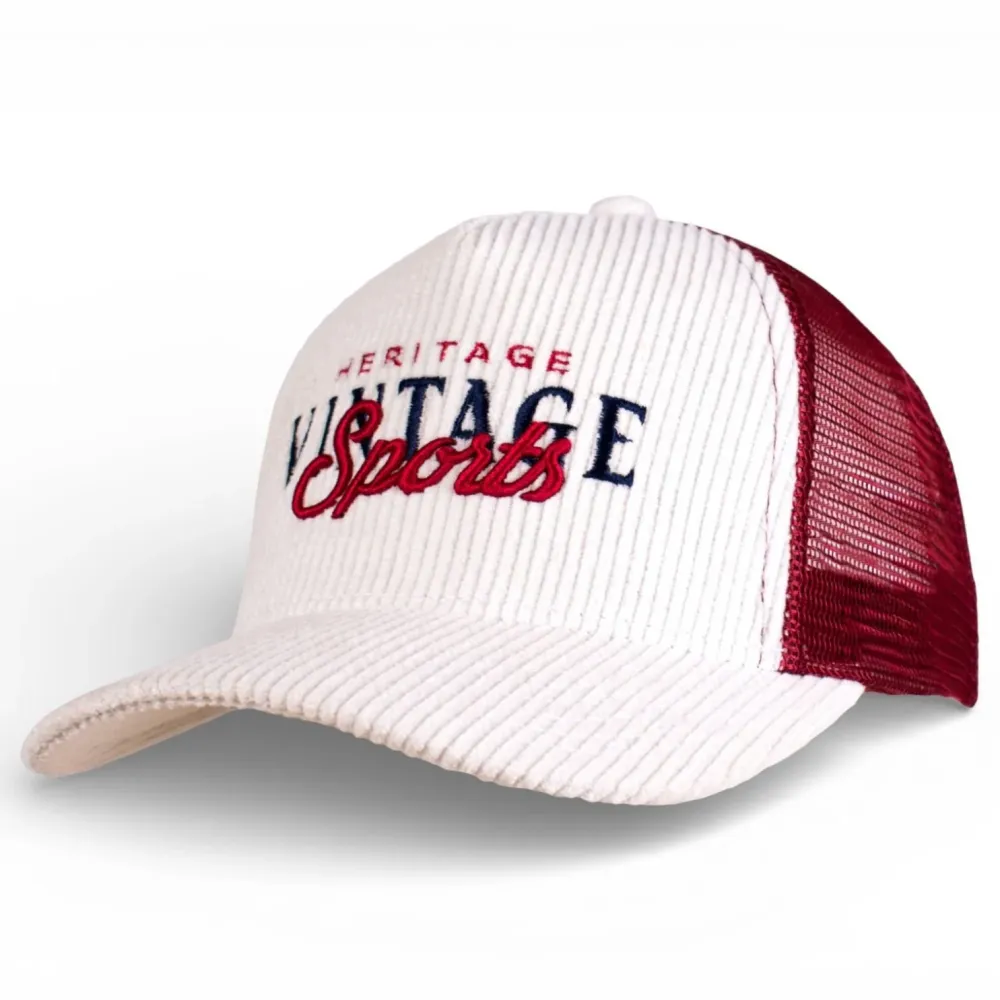 Corduroy Trucker lippis yrityksille – 5-paneelinen snapback. Alk 144kpl.