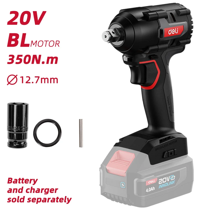 Deli Tools 20V iskevä mutterinväännin 350 Nm (Runko)