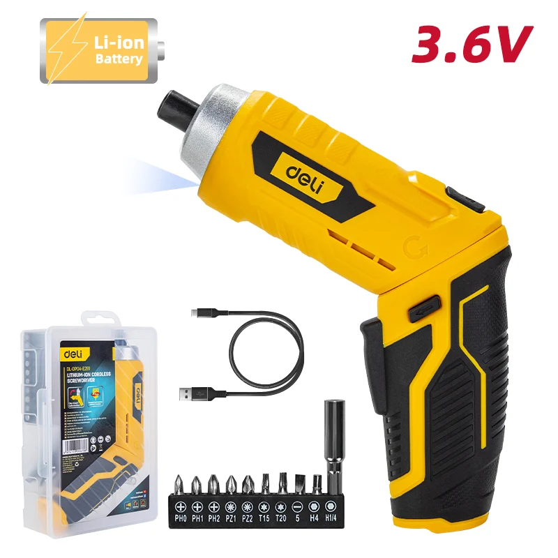Deli Tools ruuvinväännin litiumioniakulla 3,6 V