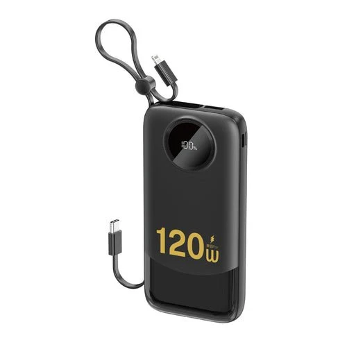 Dudao K13 10000 mAh ulkoinen akku integroidulla kaapelilla - Musta
