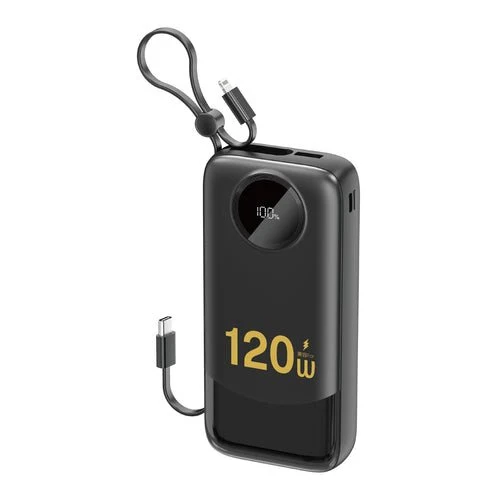 Dudao K13Pro 20000 mAh virtapankki, sisäänrakennettu kaapeli - Musta