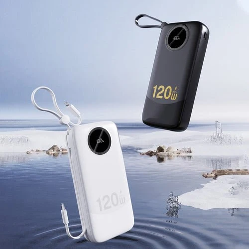 Dudao K13Pro 20000 mAh virtapankki, sisäänrakennettu kaapeli - Musta