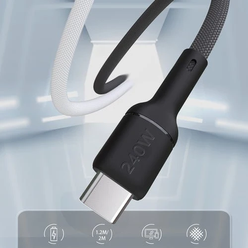 Dudao L9C Max 240W PD USB-C -kaapeli 1,2 m - Musta