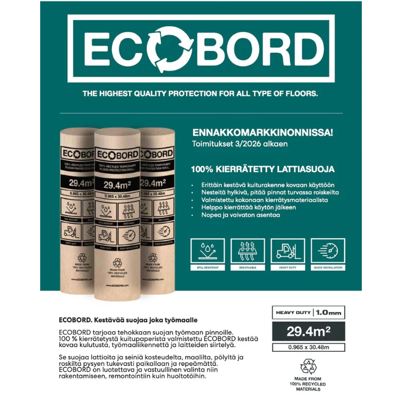 Ecobord lattiasuoja 29,4 m² | kierrätetty suojapaperi