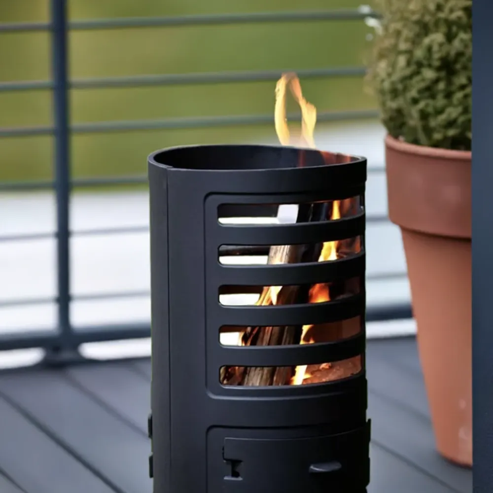 Gussisen Fire -pylväs tuhkalaatikon puutarha- ja terassille (61cm)