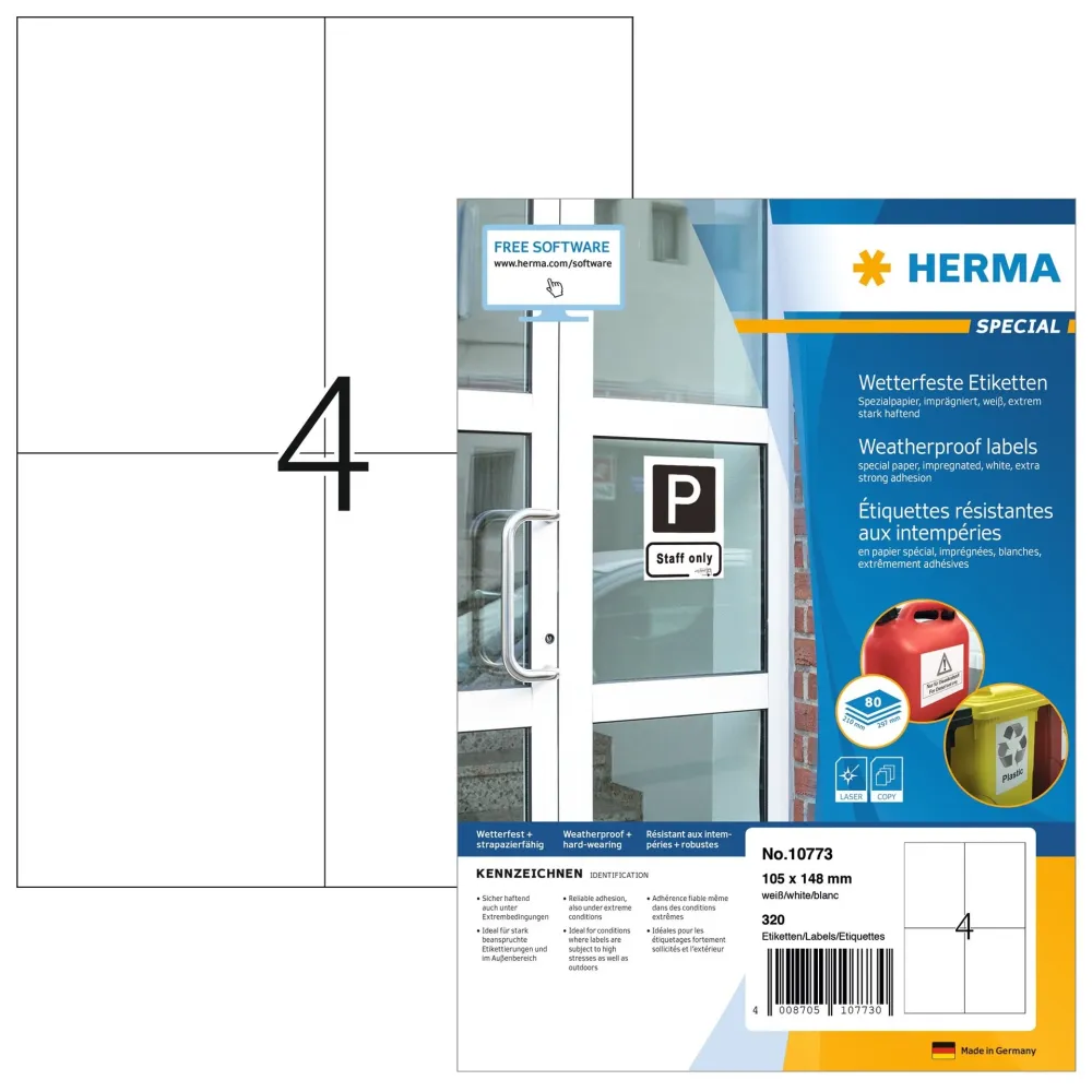 HERMA Sääkestävät Tarrat 105x148mm - Ammattikäyttöön