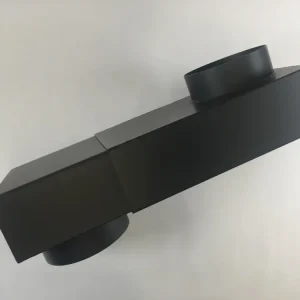 Laatikko polvi DN 120 Uute 335-470 mm tasainen polvi säädettävä musta