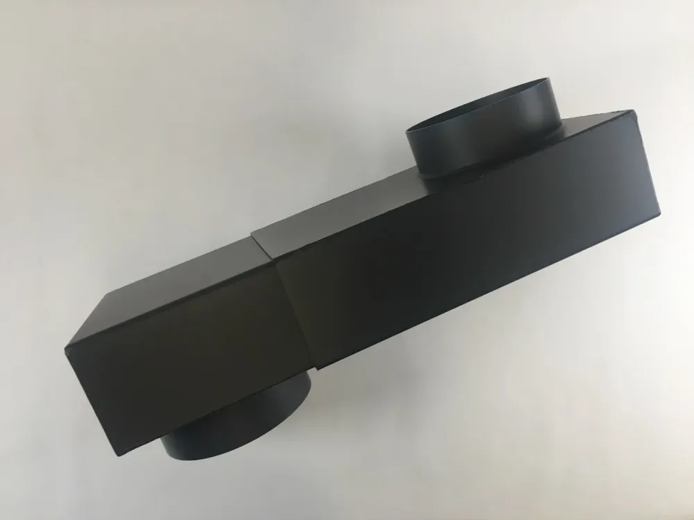 Laatikko polvi DN 120 Uute 335-470 mm tasainen polvi säädettävä musta