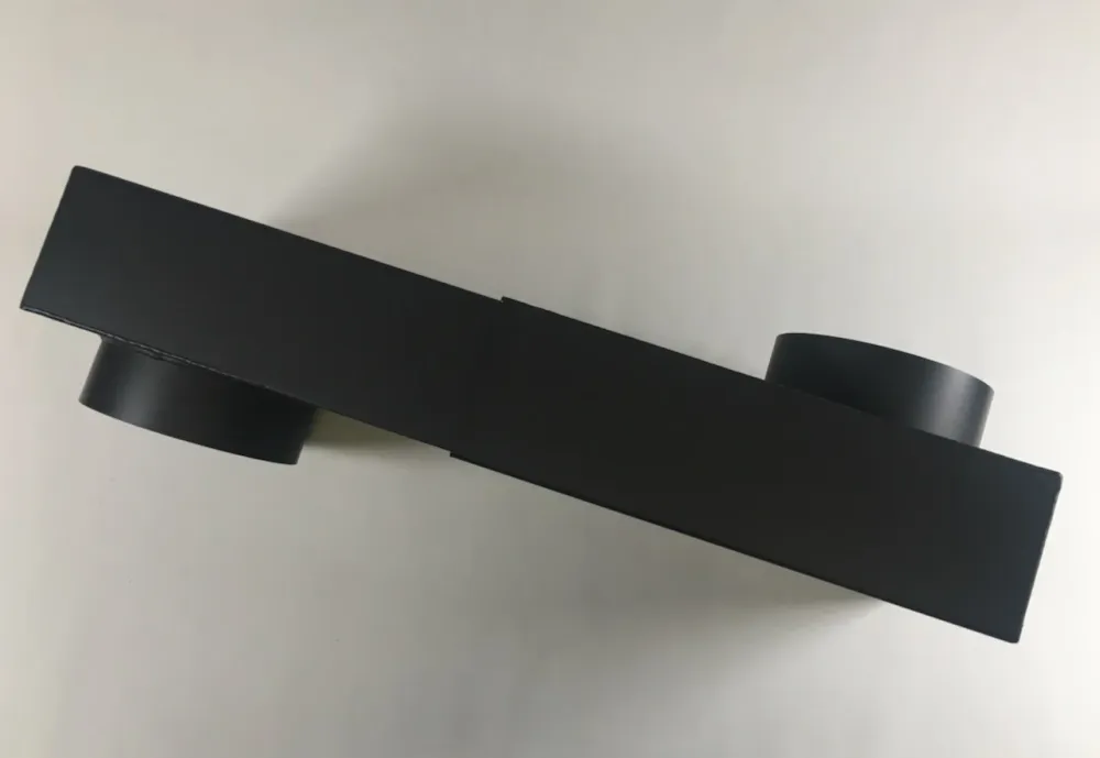Laatikko polvi DN 120 Uute 335-470 mm tasainen polvi säädettävä musta