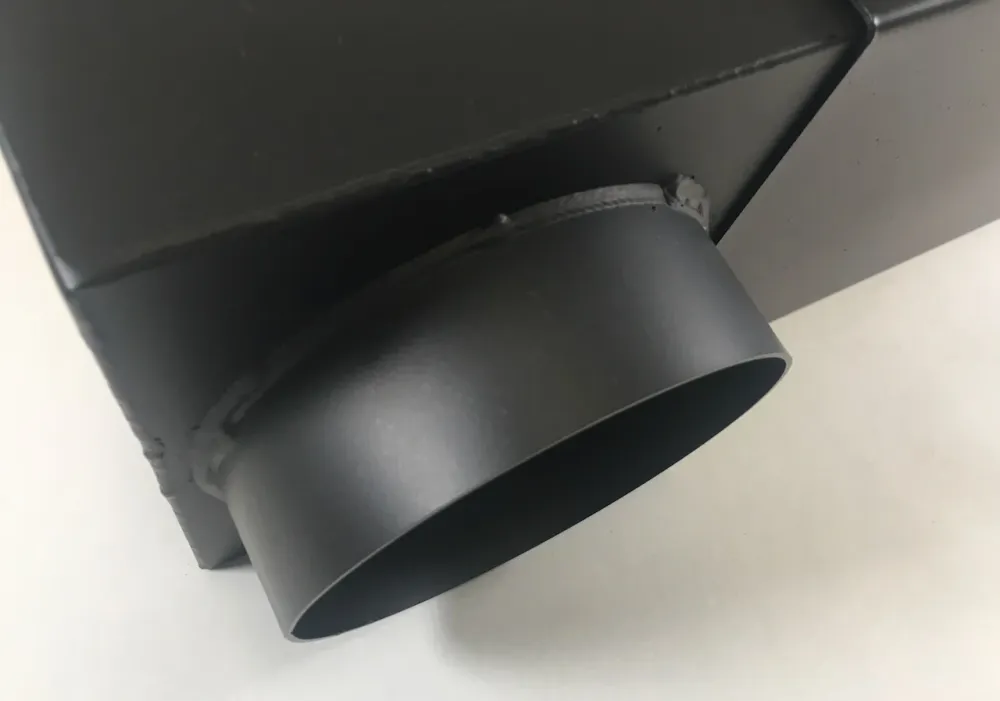 Laatikko polvi DN 120 Uute 335-470 mm tasainen polvi säädettävä musta